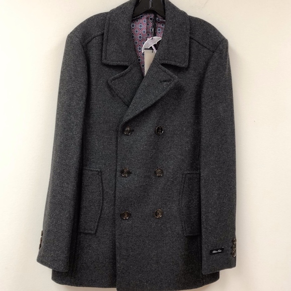 NWT TED BAKERLondon grey wool twill car coat